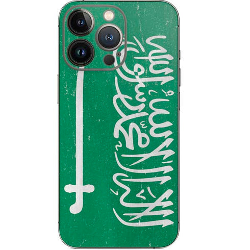 Saudi Arabia Flag Distressed iPhone 15 Pro Skin